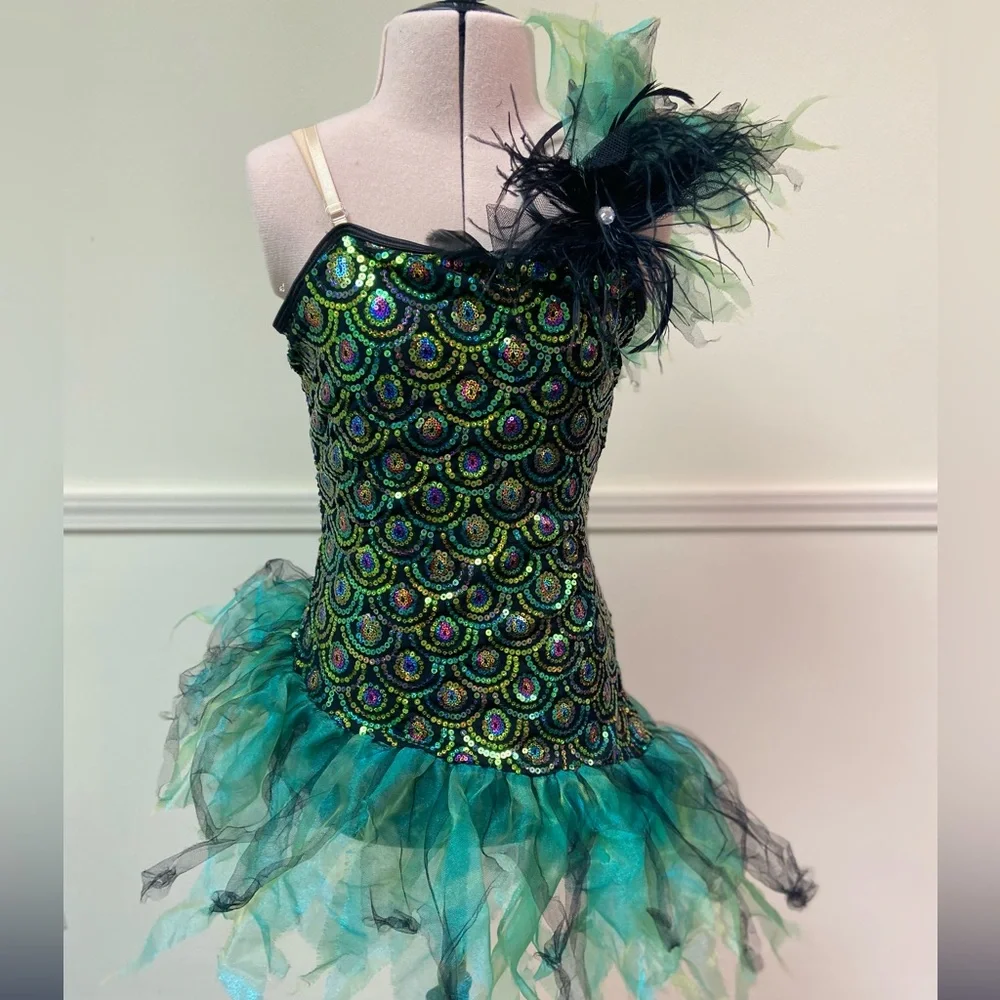 Weissman Green Peacock Tutu Dance Costume